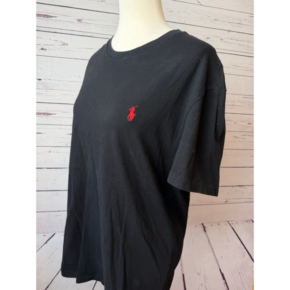 Polo Ralph Lauren T-Shirt Mens Medium Black Classic Fit Red Pony Logo Tee Shirt - Picture 11 of 11